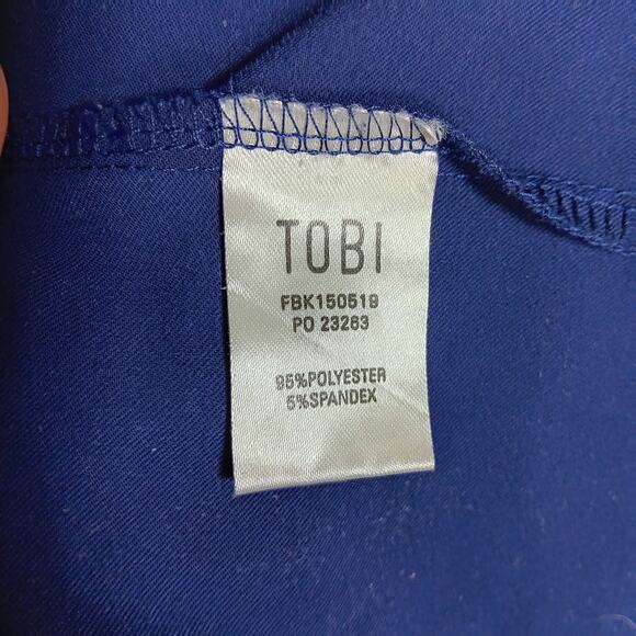 TOBI Asymmetrical Skirt Size Small Navy Blue Side Zipper Closure No Pockets - Picture 10 of 11